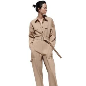 NWT ZARA Mechanic Jumpsuit Coverall in Khaki SZ M